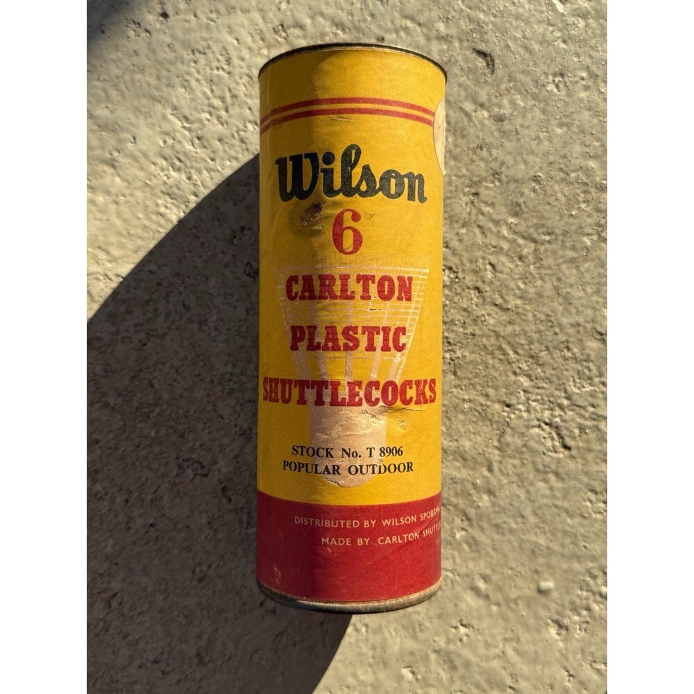 VTG Wilson 6 Carlton Plastic Shuttlecocks Birdie T8906 England Metal Can